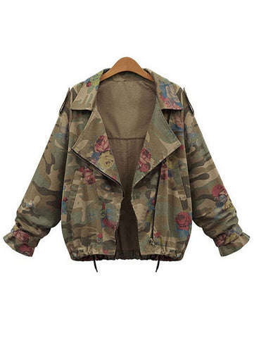 Zip Up Camouflage Jacket