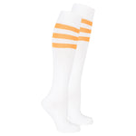 Women's Solid Orange Stripe Knee High Socks