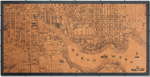 Large Vintage Baltimore Map on Wood